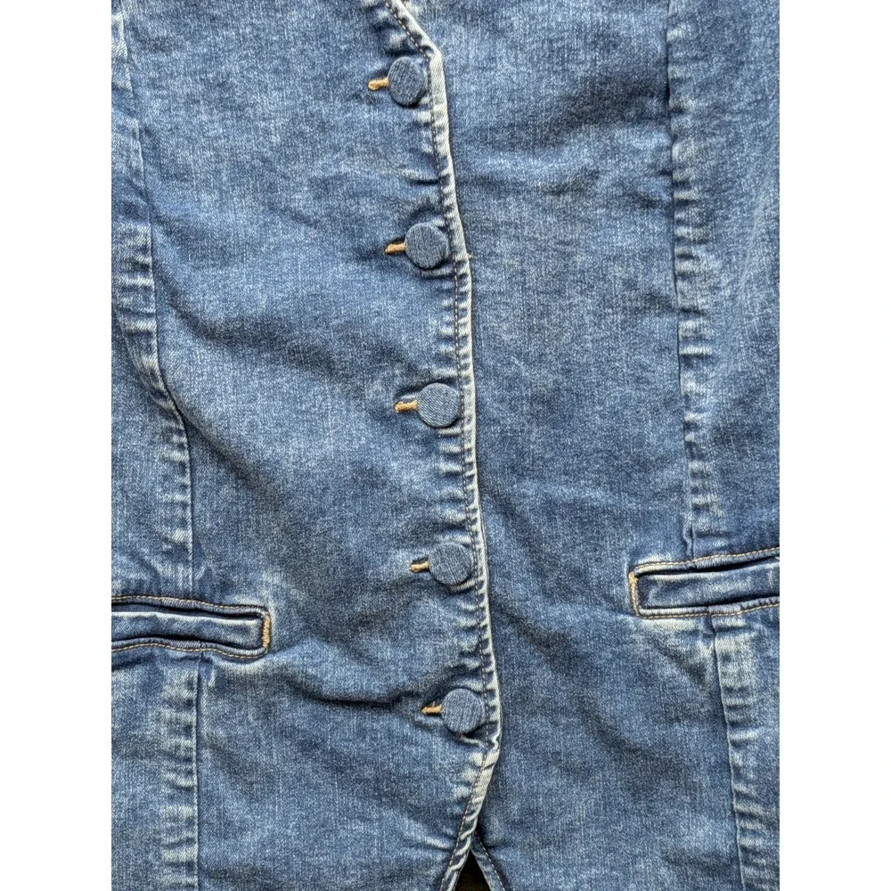 Torrid Blue Vintage Stretch Denim Vest Nebula Plus Size Festival Vest Size 6X - Picture 4 of 7